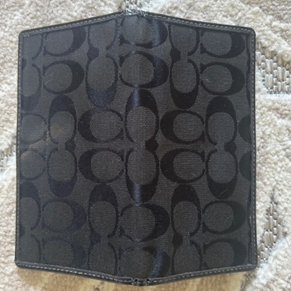 Coach Black Signature Checkbook Holder - Picture 4 of 4